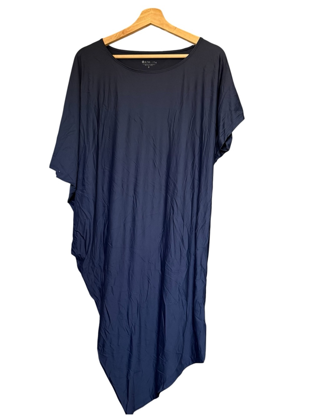 Athleta Navy Blue UPF Asymmetrical Draped Sunlover Hilo Cover Up Dress Womens S